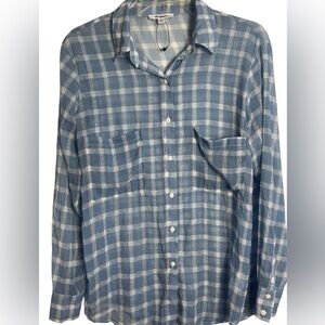 BB Dakota Long Sleeve Button Down Sheer Lightweight Blouse Size Small